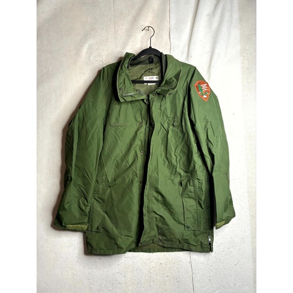 Uniform Solutions National Park Services Jacket Men Medium Green Snap Inside Zip